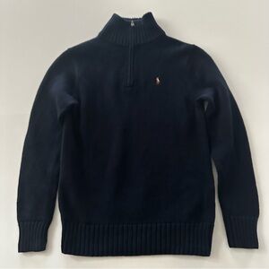 Polo Ralph Lauren Boys 12-14 Dark Blue Zip Pullover Sweater